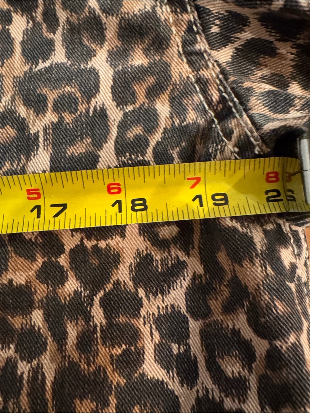 Free People Leopard Print Cropped Denim Jacket - Brown/Black - Picture 5 of 13